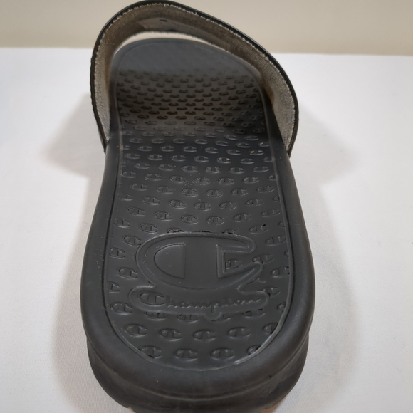 Champion mens Super Slide Split sandal black , slip on , size 9M - Picture 3 of 8